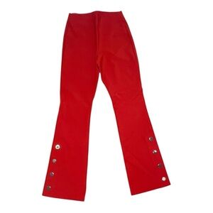 INC Curvy Embellished Bootcut Pants Red High Rise Stretch Size 4